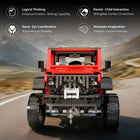 Red Wrangler-Style 4x4 Off-Road SUV Building Blocks – 1313-Piece Model Kit