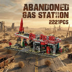 Red Abandoned Gas Station Building Set | 2221PCS Doomsday House | Toylvia