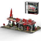 Red Abandoned Gas Station Building Set | 2221PCS Doomsday House | Toylvia