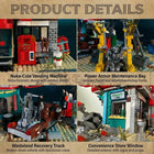 Red Abandoned Gas Station Building Set | 2221PCS Doomsday House | Toylvia