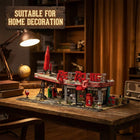Red Abandoned Gas Station Building Set | 2221PCS Doomsday House | Toylvia