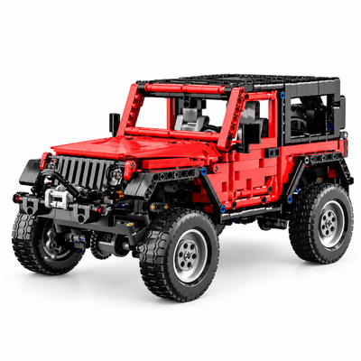 Red 4x4 Off-Road SUV Building Blocks - 1313-Piece Model Kit