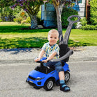2-in-1 Toddler Push Car & Stroller | Blue Ride-On with Music | ToyIvia