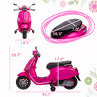 Licensed Vespa Kids Motorcycle 6V | Pink Toddler Scooter with FM Radio | ToyIvia