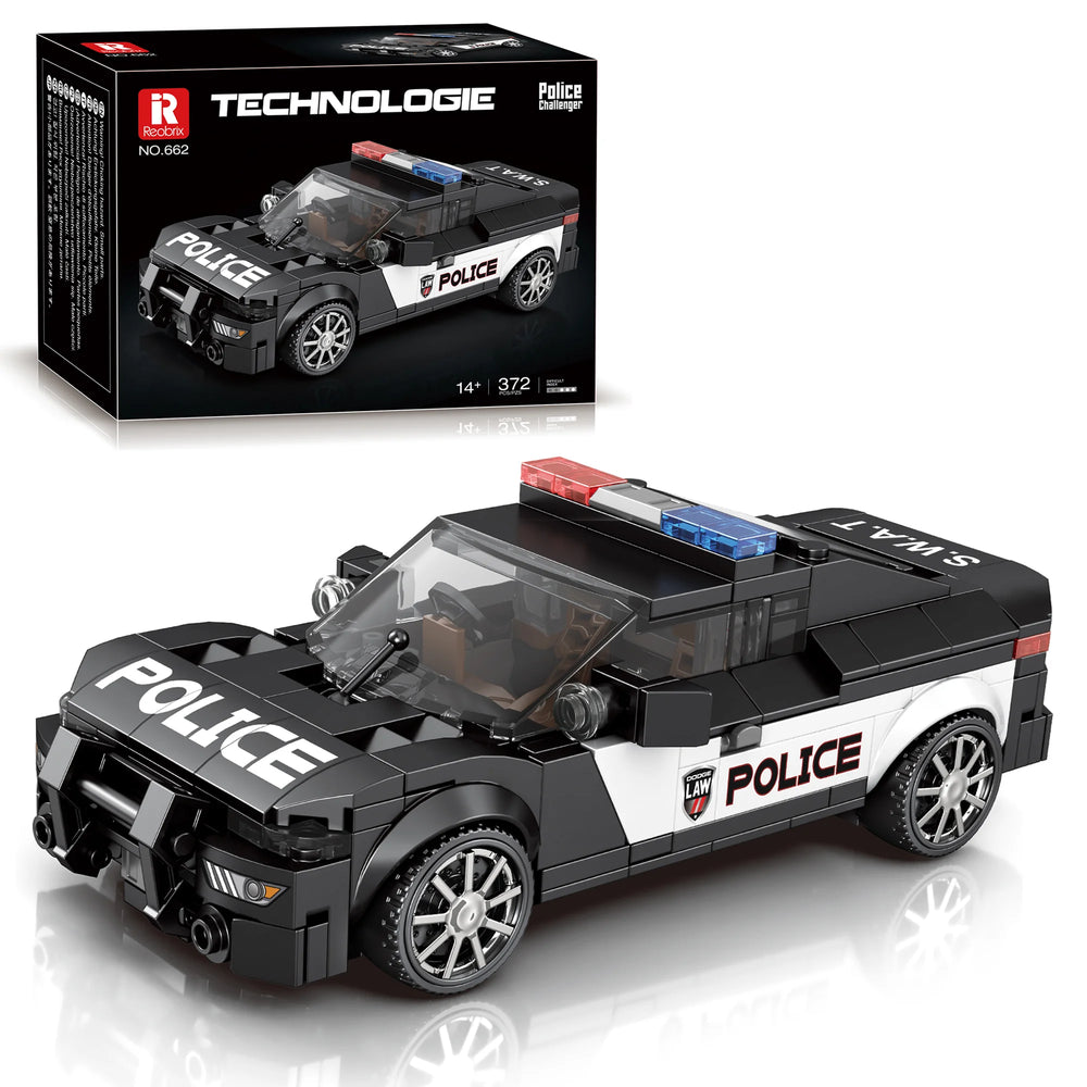 Reobrix 662 Police Interceptor Muscle Car Building Set – 372PCS SWAT Patrol Vehicle Model