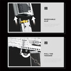 Instructions for a mechanical model assembly with text and arrows.