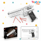 Reobrix Desert Eagle Building Set - Realistic DIY Pistol Model (408 Pcs)