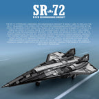 SR-72 reconnaissance aircraft model on a blue background with text