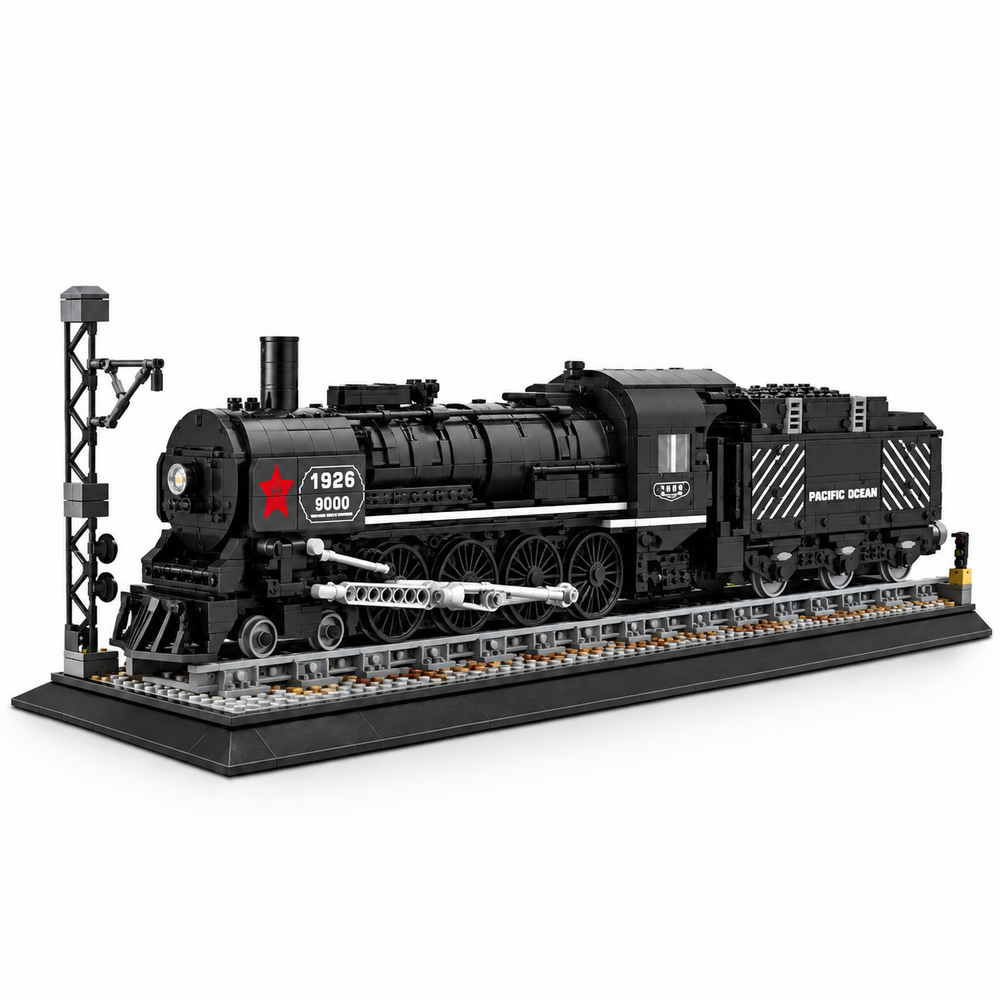 Retro Steam Train Building Block Track Model Desktop Set
