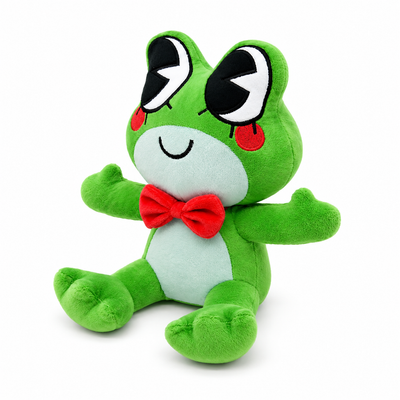 Cute Ribbit Frog plush toy, 45-degree left-facing studio image