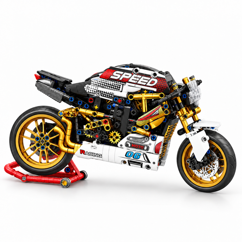 Retro Cafe Racer Motorbike Building Blocks Set - 795pcs Motorcycle Model - alternate view
