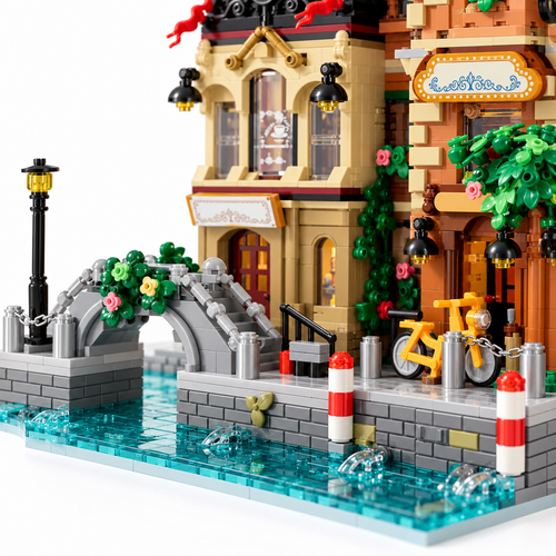 2924PCS Riverside Bistro & Hair Salon Building Blocks Set - alternate view