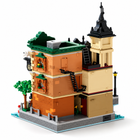 Rear three-quarter view of the Riverside Bistro & Hair Salon 2,924-piece building block set
