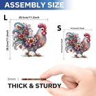 Mindful Dawn: Colorful Whimsical Rooster High-Difficulty Wood Jigsaw