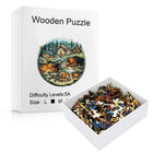 Round Wooden Jigsaw Puzzle - Fairy Tale Forest Gnome Village