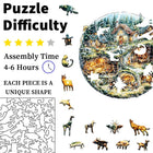 Round Wooden Jigsaw Puzzle - Fairy Tale Forest Gnome Village