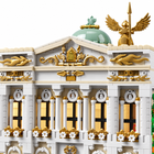 Gold facade, green dome and rooftop ornament on The Royal Opera House building-block set