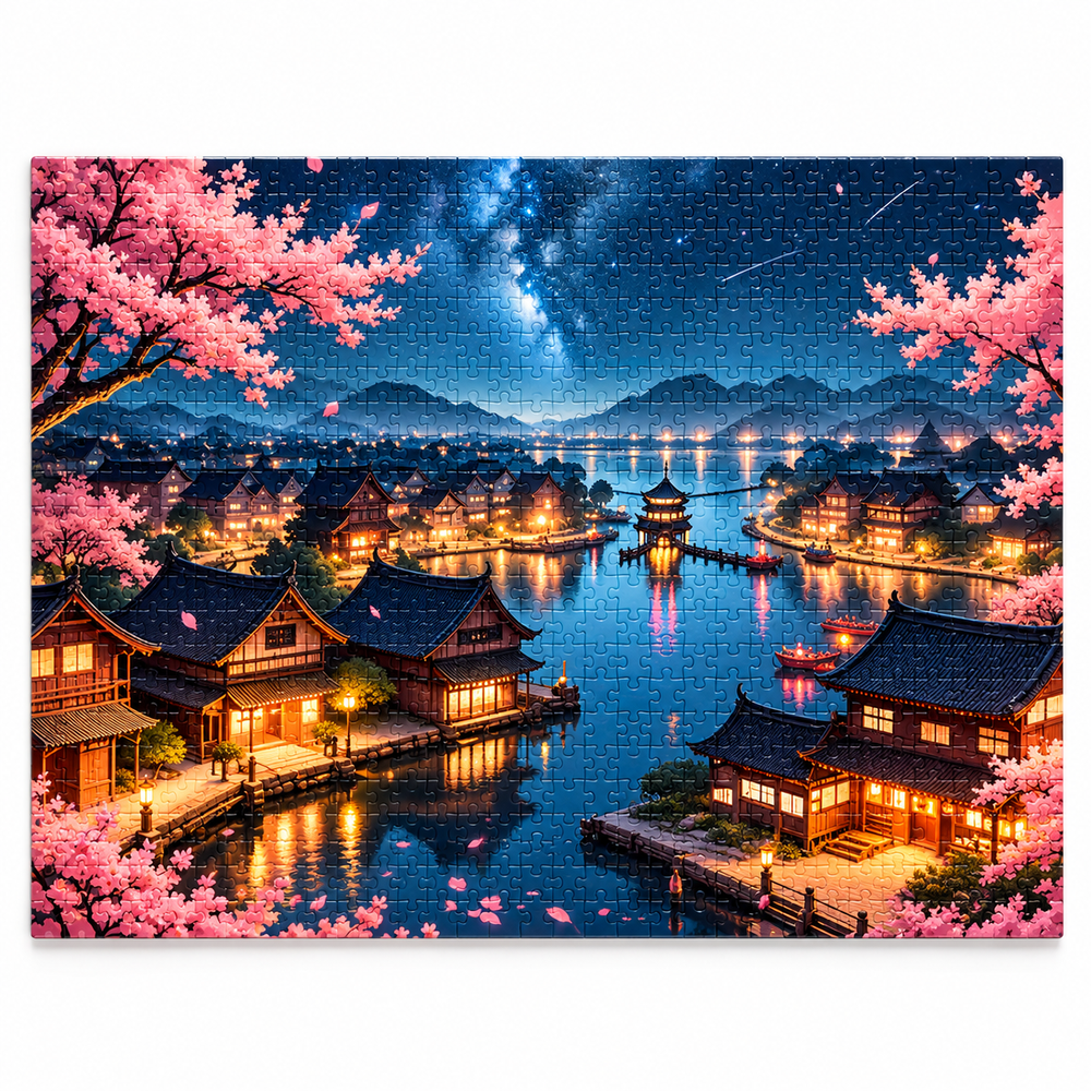 Sakura Town 1000 Piece Jigsaw Puzzle 50x70cm Art Decor