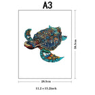 Majestic Sea Turtle Wooden Jigsaw Puzzle Unique Animal Shaped Pieces