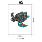 Majestic Sea Turtle Wooden Jigsaw Puzzle Unique Animal Shaped Pieces