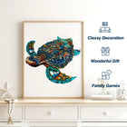 Majestic Sea Turtle Wooden Jigsaw Puzzle Unique Animal Shaped Pieces