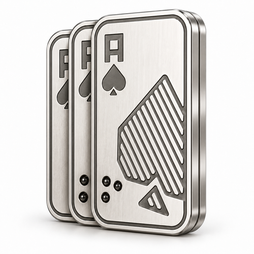 Magnetic EDC Poker Ace Fidget Slider Metal 3-Layer Desk Toy - alternate view
