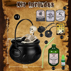 Animated Skeleton Cauldron with LED Light & Water Mist