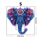 Vibrant Floral Elephant Wooden Puzzle with Unique-Shaped Pieces
