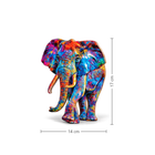 Colorful elephant wooden jigsaw puzzle Small 14 x 17 cm
