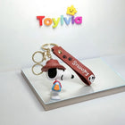 Snoopy Silicone Doll Keychain - Cute Cartoon Bag & Car Pendant