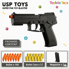 Foam Dart Blaster Toy Gun Pistol Set, 100 Darts, 2 Magazines