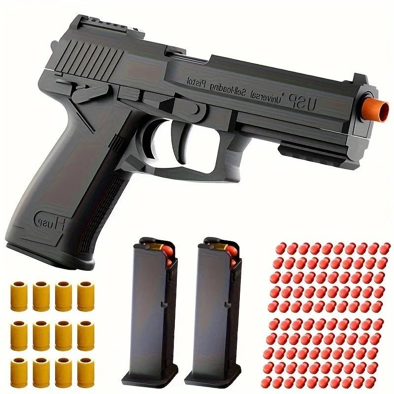 Soft Bullet Toy Gun Pistol Set – 100 Foam Bullets, 12 Shells & 2 Magazines | Toylvia™ - Toylvia™ - Toylvia™ Secondary image