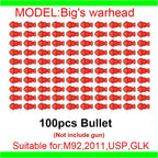 100pcs soft bullet warheads compatible with M92 2011 USP toy guns