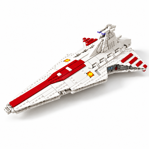 960pcs Spaceship Defense Building Blocks Set on white background - Toylvia