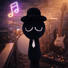 Black Sprunki Plush Toy — Black Stuffed Animal 20cm