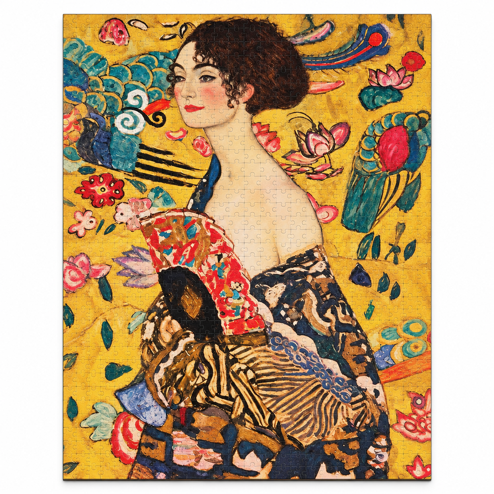 Gustav Klimt Lady with a Fan 1000 Piece Jigsaw Puzzle Art Decor