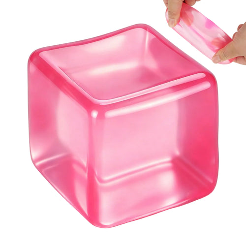 Squishy Stress Cube, Large Fidget Stress Ball Sensory Anti-Anxiety Slow Rising, Pink
