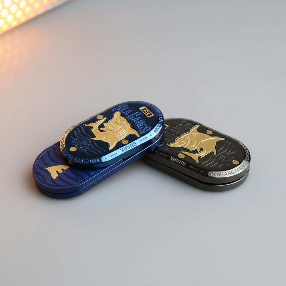 Stainless Steel Shark Mechanical EDC Fidget Slider Desk Toy