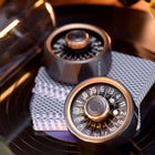 Close-up view of the CNC-machined metal chamfers, knurled perimeter grip, and centered bearing cap.
