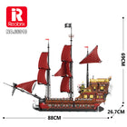 Red Sail Pirate Ship Building Set | 2776PCS Fabric Sails | ToyIvia