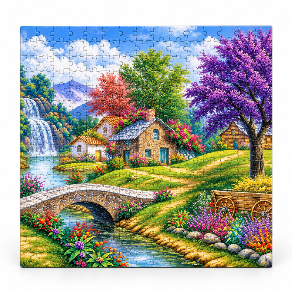 Stone Houses in the Woods 1000 Piece Jigsaw Puzzle 75x50cm