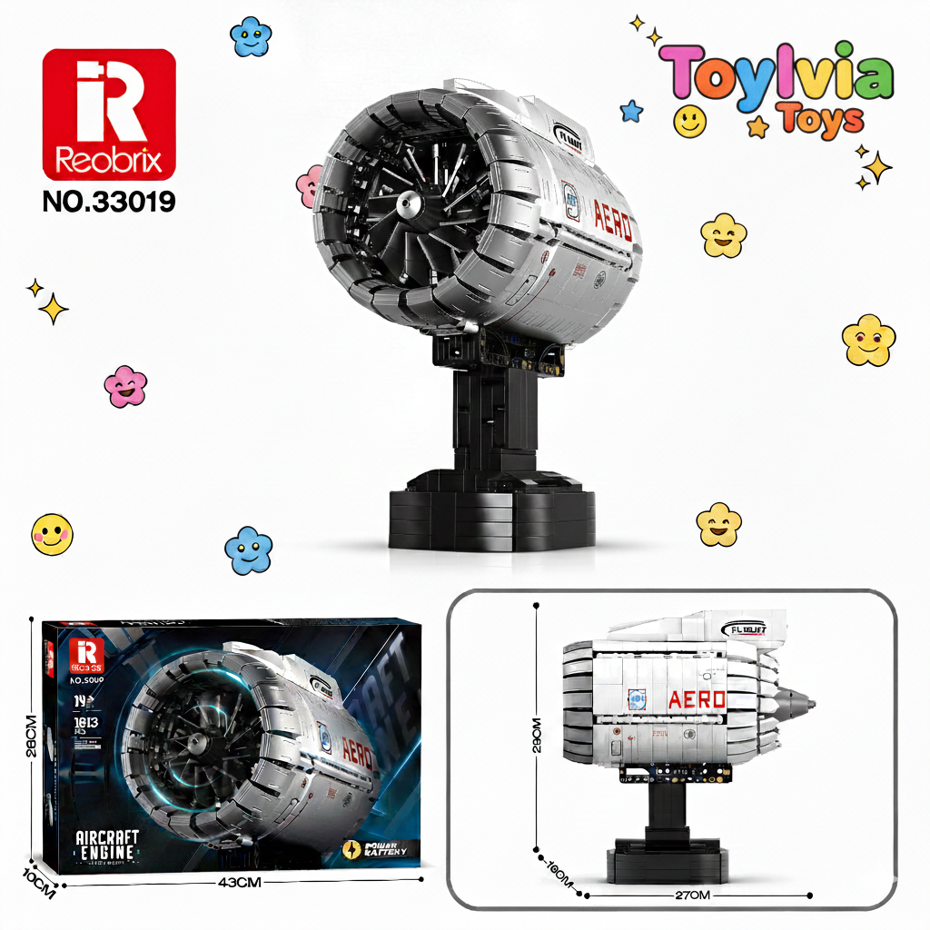 High-precision mechanical bricks used to build the functional turbofan engine.