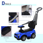 2-in-1 Toddler Push Car & Stroller | Blue Ride-On with Music | ToyIvia