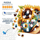 Sunflower Snail Wooden Jigsaw Puzzle Unique Animal Shaped Pieces Nature Art Brain Teaser