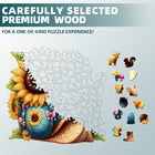 Sunflower Snail Wooden Jigsaw Puzzle Unique Animal Shaped Pieces Nature Art Brain Teaser