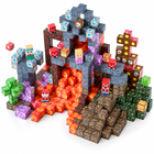 Elevated supporting view of the Dark Castle magnetic block construction.