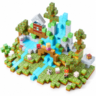 Elevated supporting view of the Forest Castle magnetic block construction.