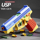 Tactical Gun Block Puzzle Toy - Realistic Blowback & Soft Bullet Game