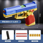 Tactical Gun Block Puzzle Toy - Realistic Blowback & Soft Bullet Game