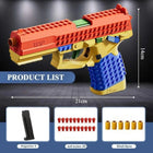 Tactical Gun Block Puzzle Toy - Realistic Blowback & Soft Bullet Game
